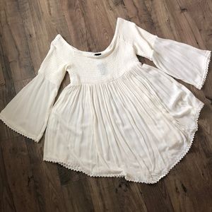 Off the Shoulder Smoked Tunic Top